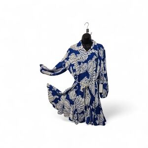 Blue and White Floral Dress